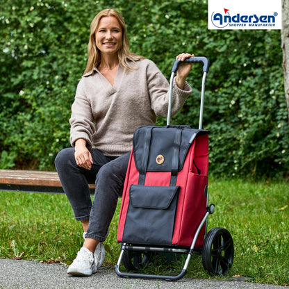 Andersen-Royal Shopper Senta 2.0 - Rot - Leichtlaufrad 25 cm-shopping-trolley.ch