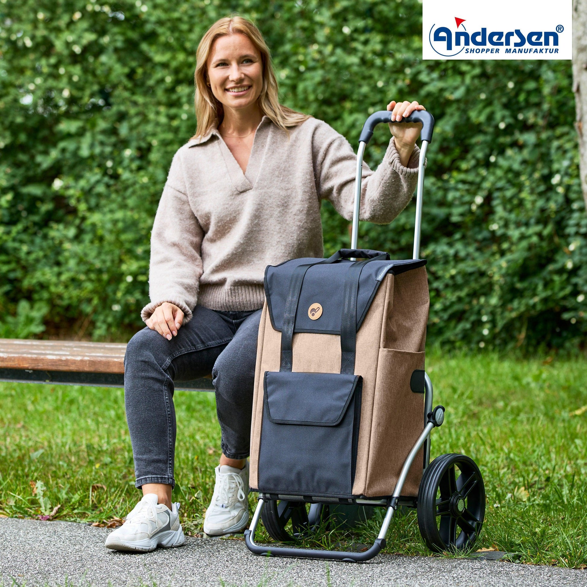 Andersen-Royal Shopper Senta 2.0 - Sand - Leichtlaufrad 25 cm-shopping-trolley.ch