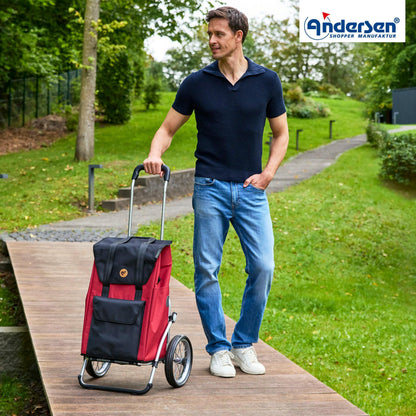Andersen-Royal Shopper Senta 2.0 - Rot - Metallspeichenrad 25 cm-shopping-trolley.ch