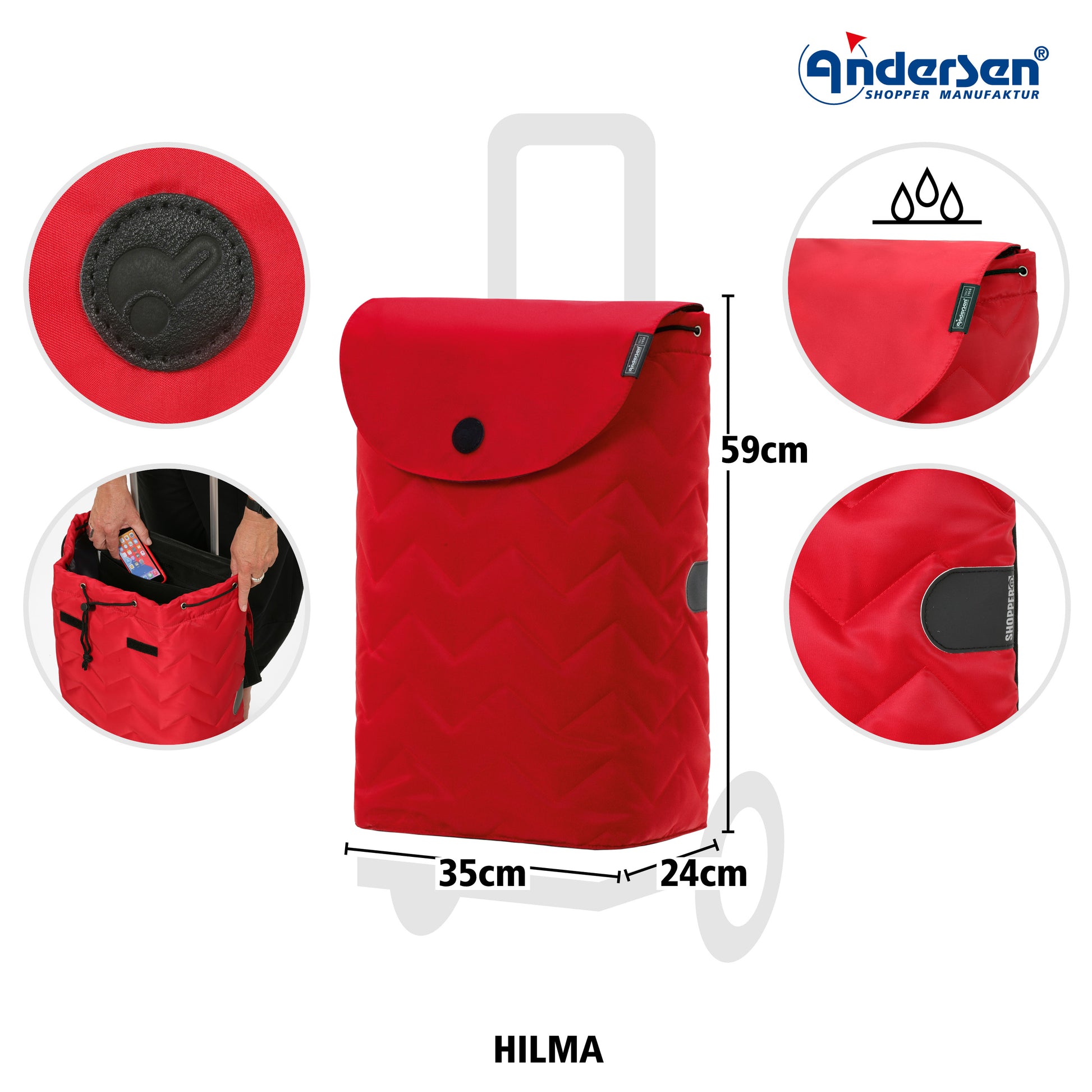 Andersen-Scala Shopper Hilma - Rot-shopping-trolley.ch