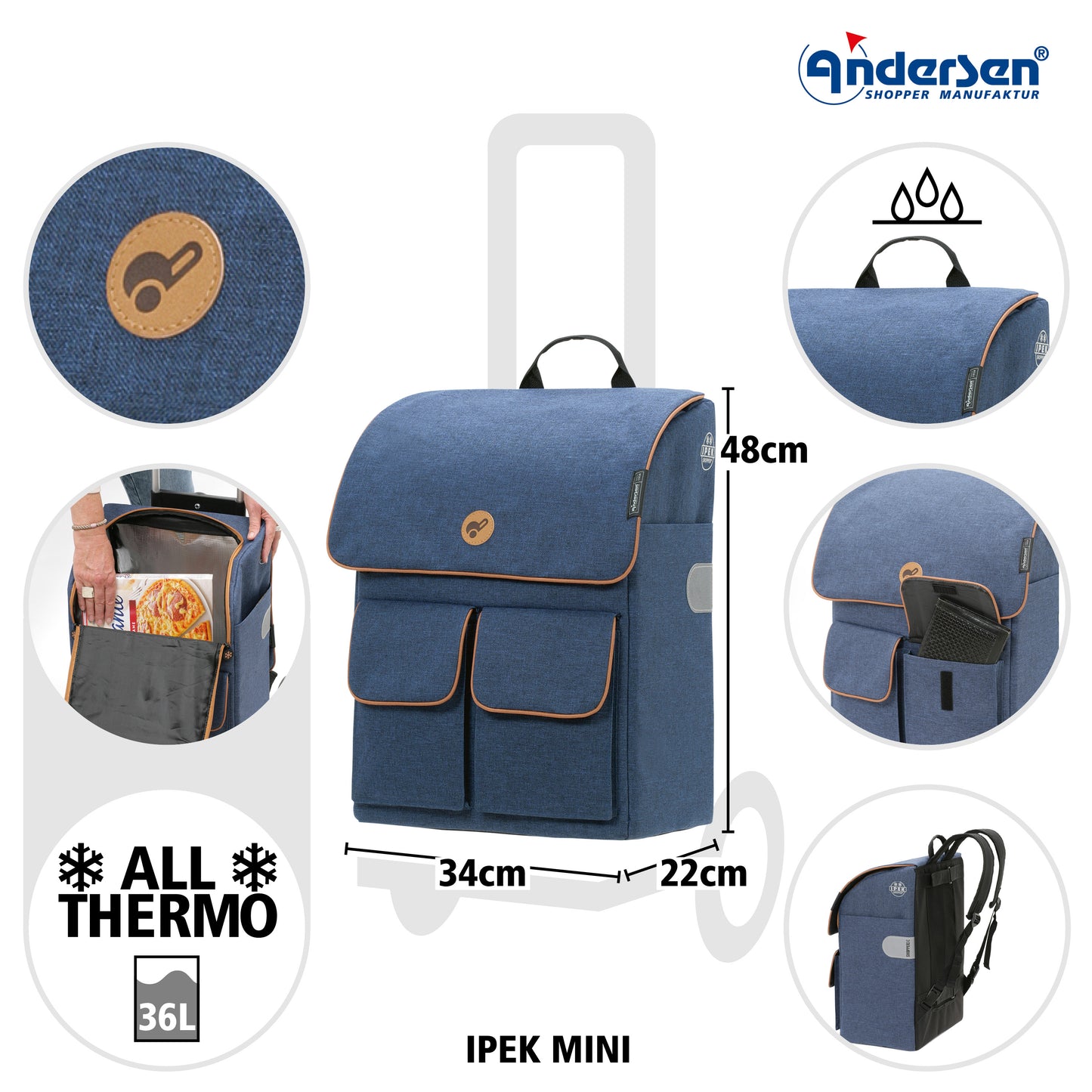 Andersen-Scala Shopper Ipek Mini - Blau-shopping-trolley.ch