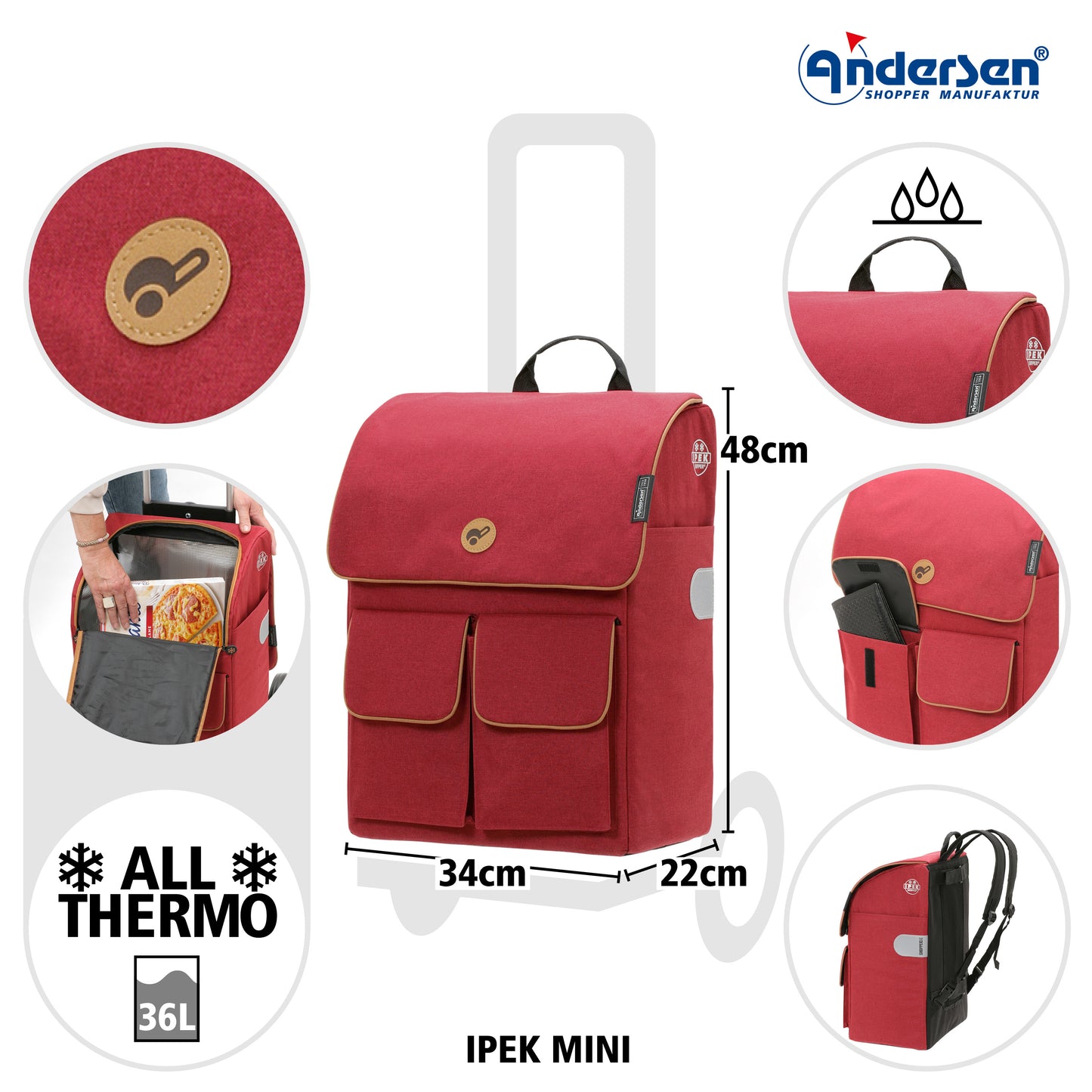 Andersen-Scala Shopper Ipek Mini - Rot-shopping-trolley.ch