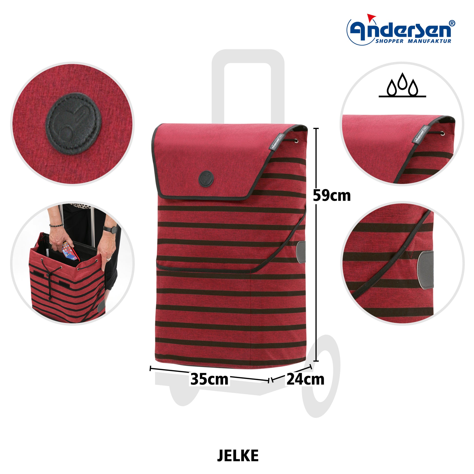Andersen-Scala Shopper Jelke - Bordeaux-shopping-trolley.ch