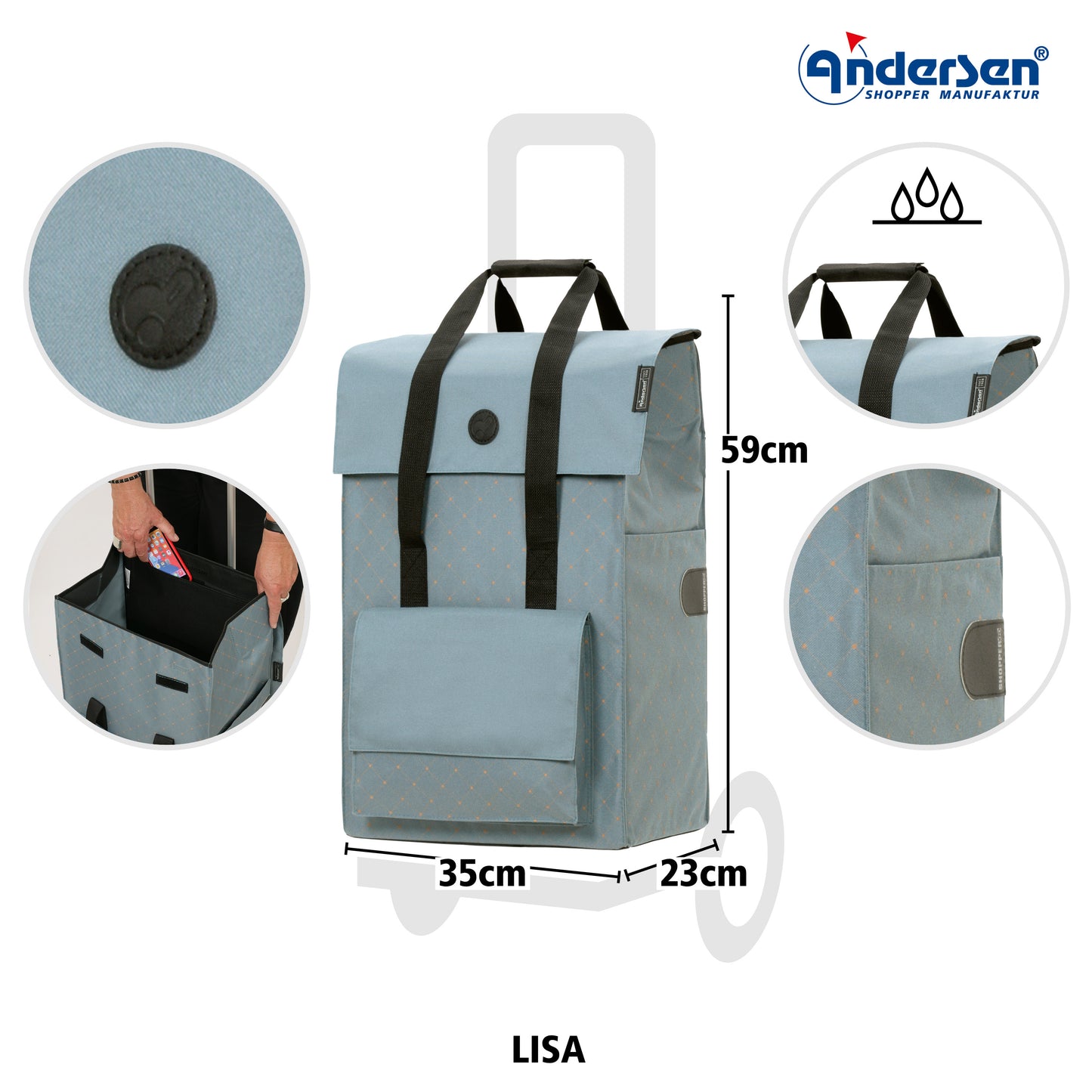 Andersen-Scala Shopper Lisa - Blau-shopping-trolley.ch