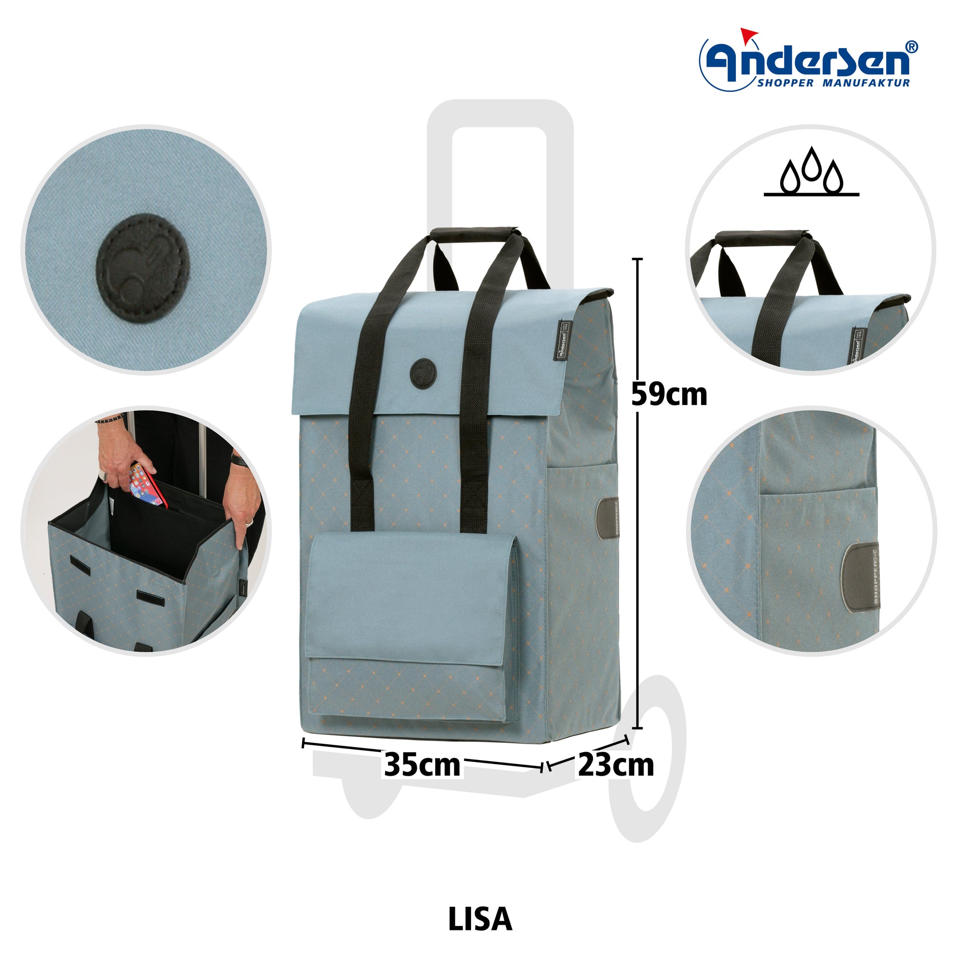 Andersen-Scala Shopper Lisa - Blau-shopping-trolley.ch