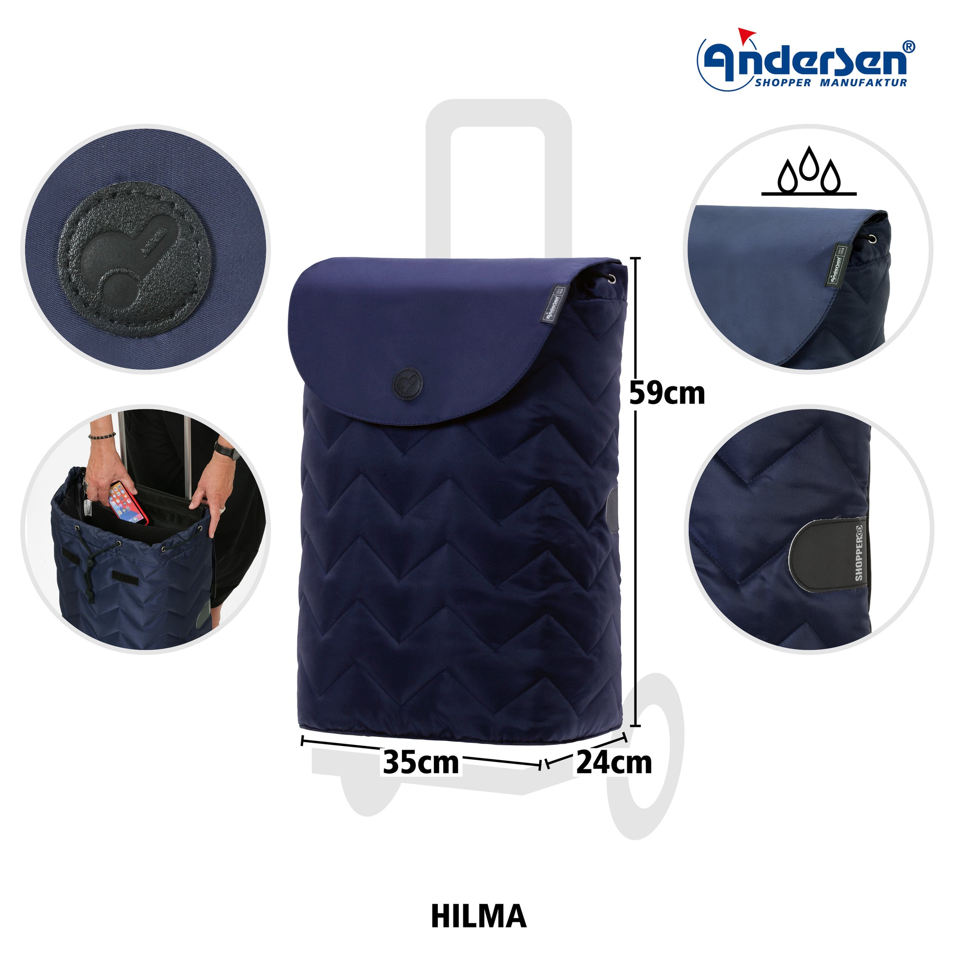 Andersen-Scala Shopper Plus Hilma - Blau-shopping-trolley.ch