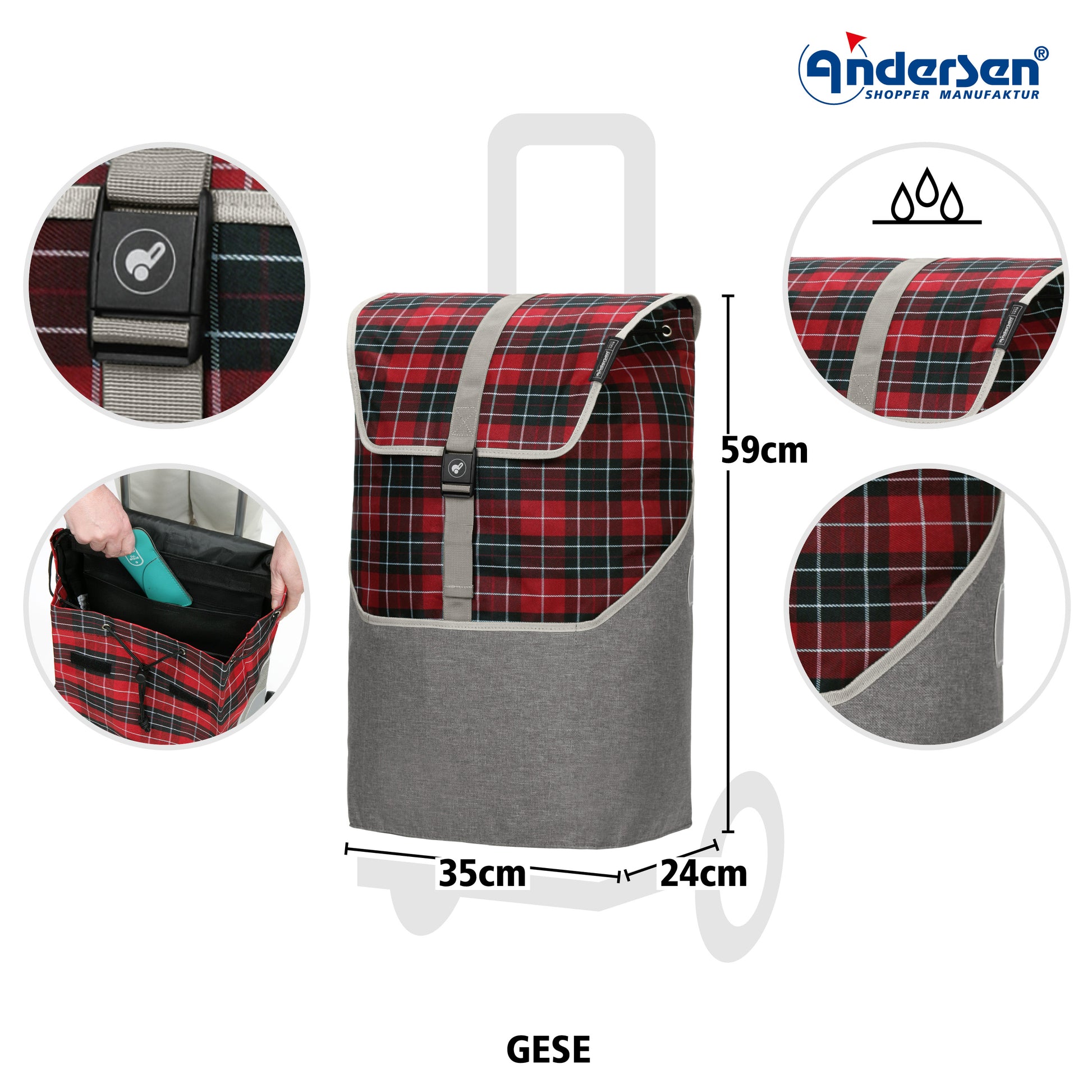 Andersen-Tasche Gese - Rot-shopping-trolley.ch
