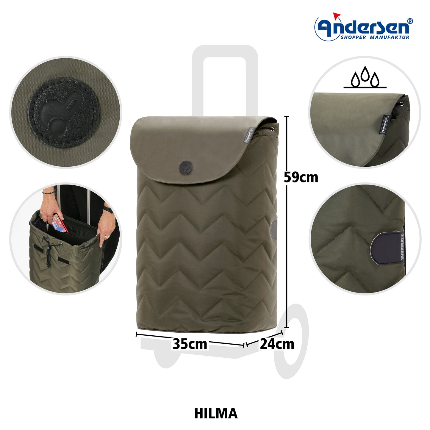 Andersen-Tasche Hilma - Oliv-shopping-trolley.ch