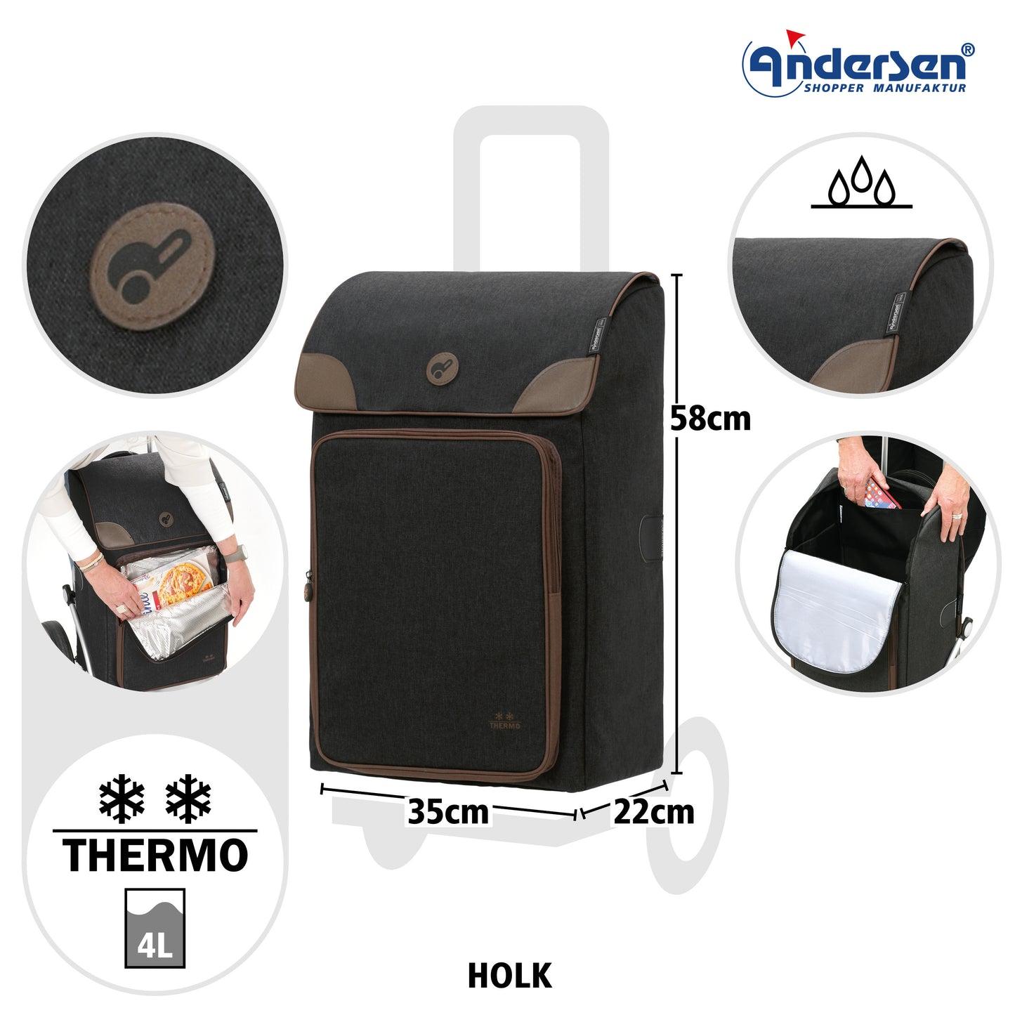 Andersen-Tasche Holk - Schwarz-shopping-trolley.ch