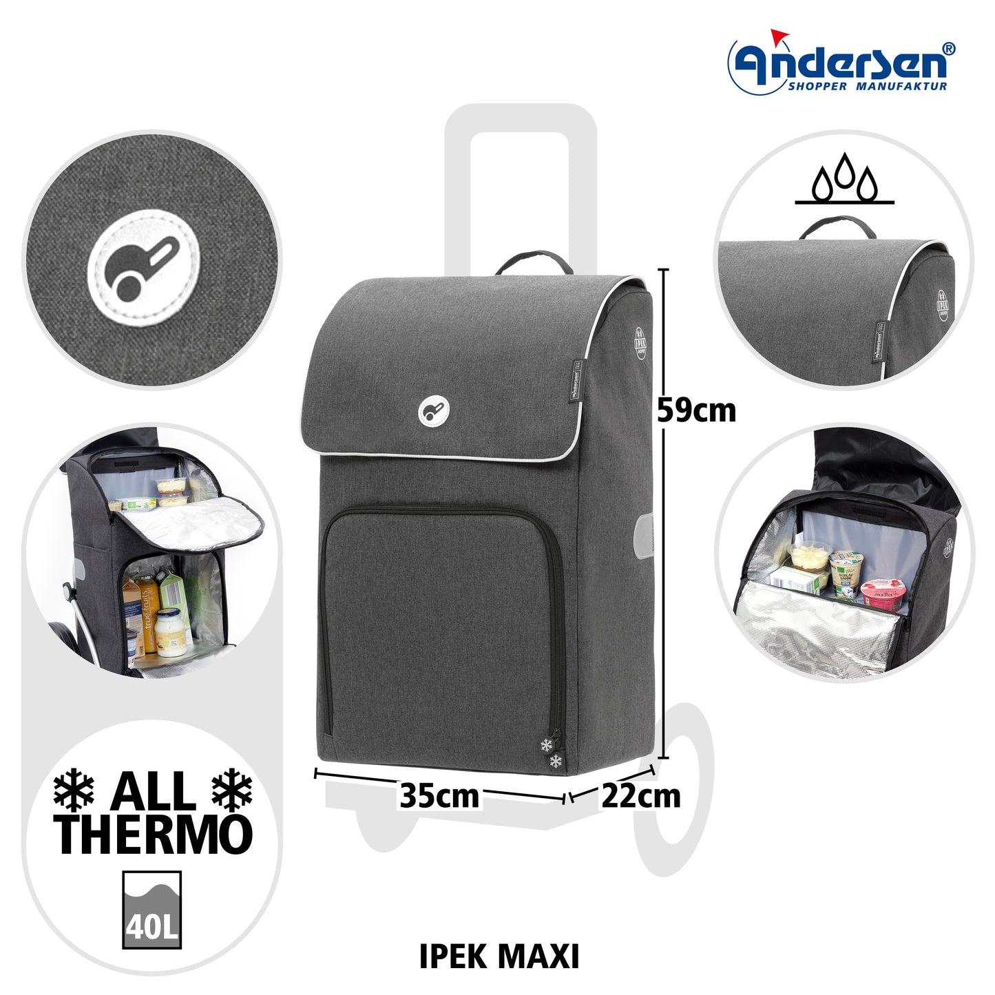 Andersen-Tasche Ipek Maxi - Anthrazit-shopping-trolley.ch