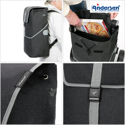 Andersen-Tasche Mikkel - Schwarz-shopping-trolley.ch