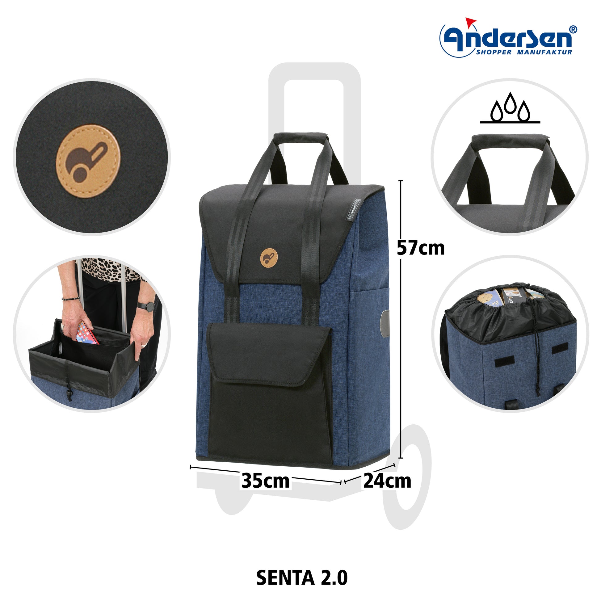 Andersen-Tasche Senta 2.0 - Blau-shopping-trolley.ch