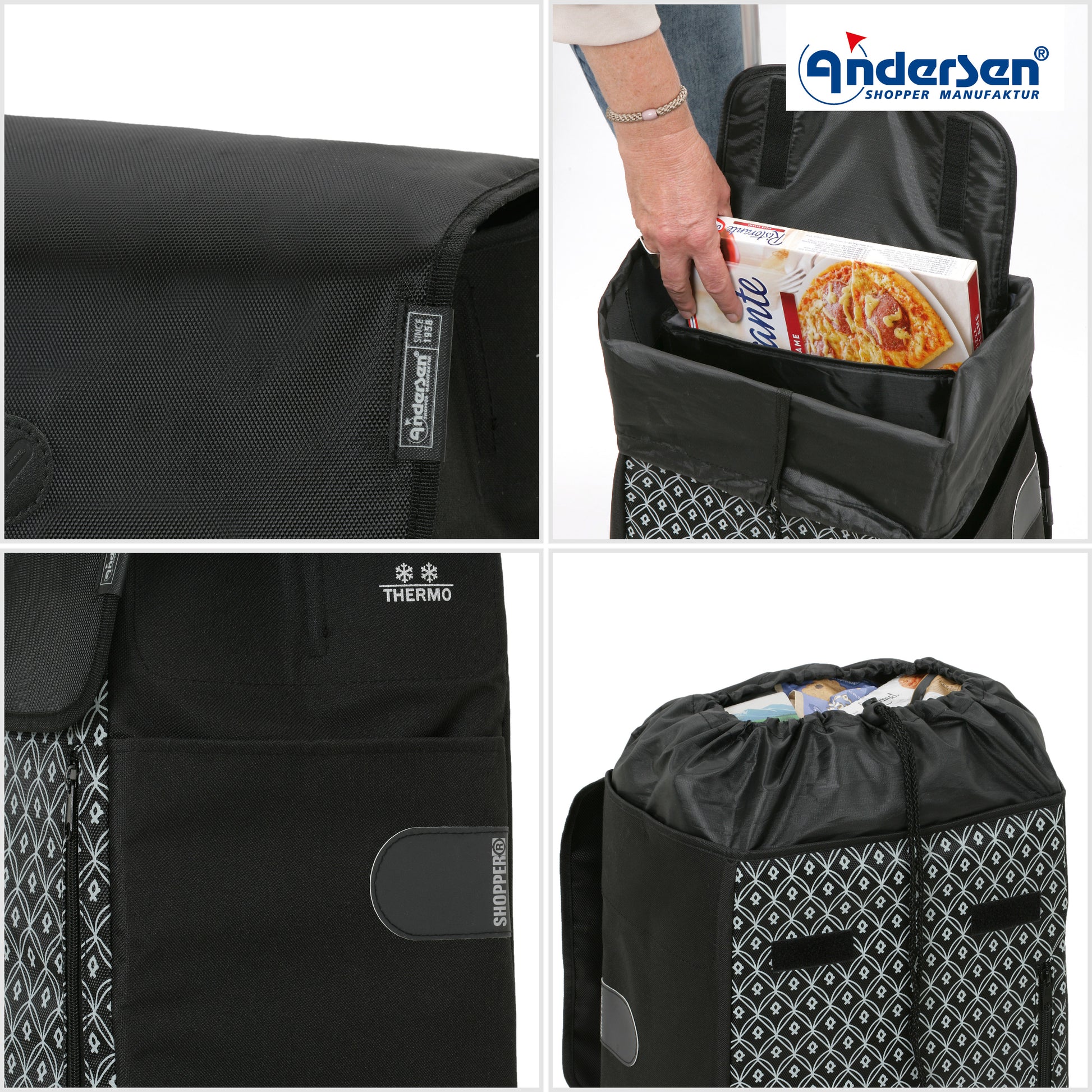 Andersen-Tasche Teda - Schwarz-shopping-trolley.ch