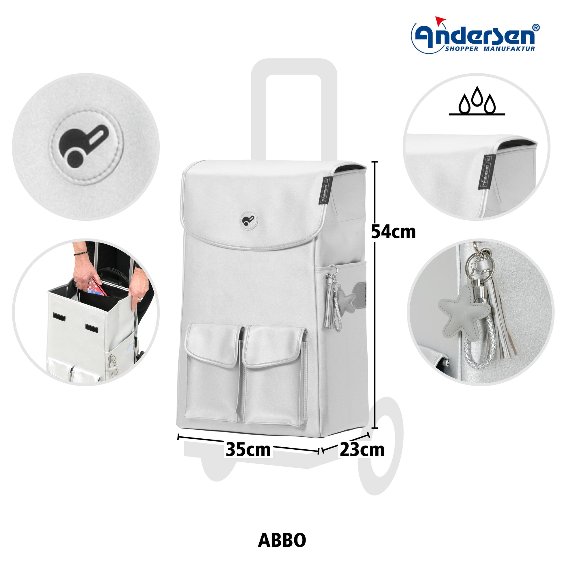 Andersen-Treppensteiger Scala Shopper Abbo - Silber-shopping-trolley.ch