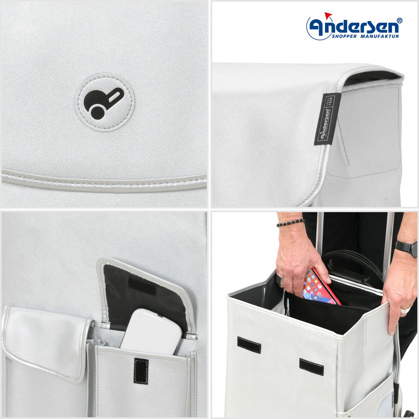 Andersen-Treppensteiger Scala Shopper Abbo - Silber-shopping-trolley.ch