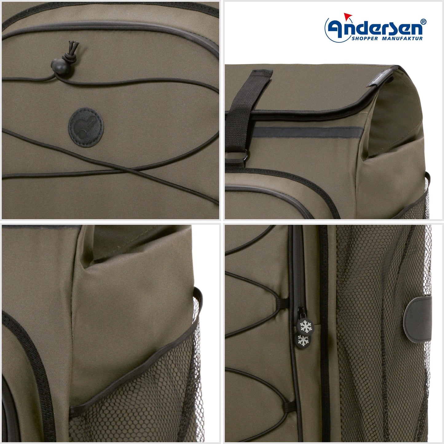 Andersen-Tura Shopper Fado 3.0 - Oliv - Kugellagerrad 29 cm-shopping-trolley.ch