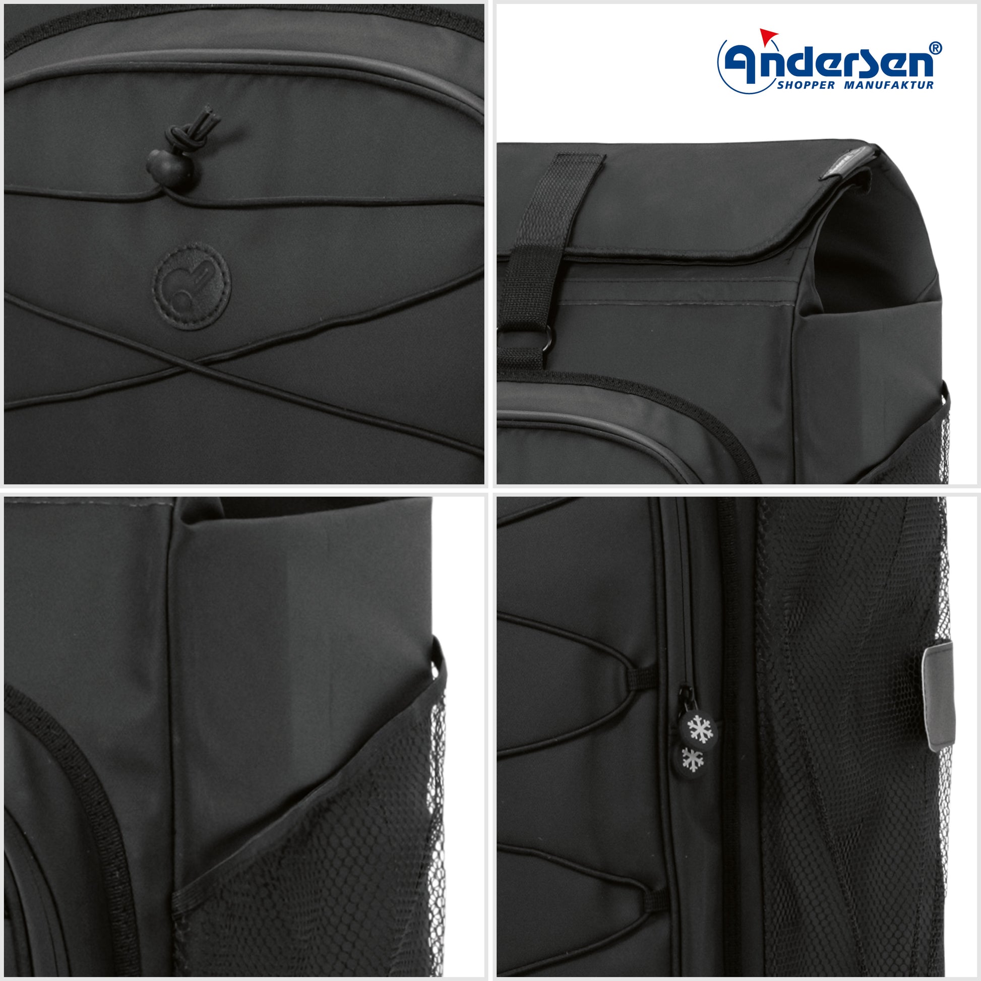 Andersen-Tura Shopper Fado 3.0 - Schwarz - Kugellagerrad 29 cm-shopping-trolley.ch