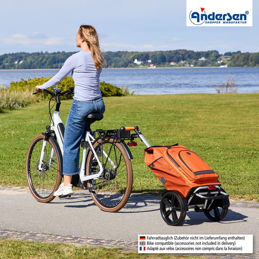 Andersen-Tura Shopper Hydro 3.0 - Orange - Kugellagerrad 29 cm-shopping-trolley.ch