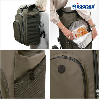 Andersen-Tura Shopper Hydro 3.0 - Oliv - Luft-Kugellagerrad 29 cm-shopping-trolley.ch