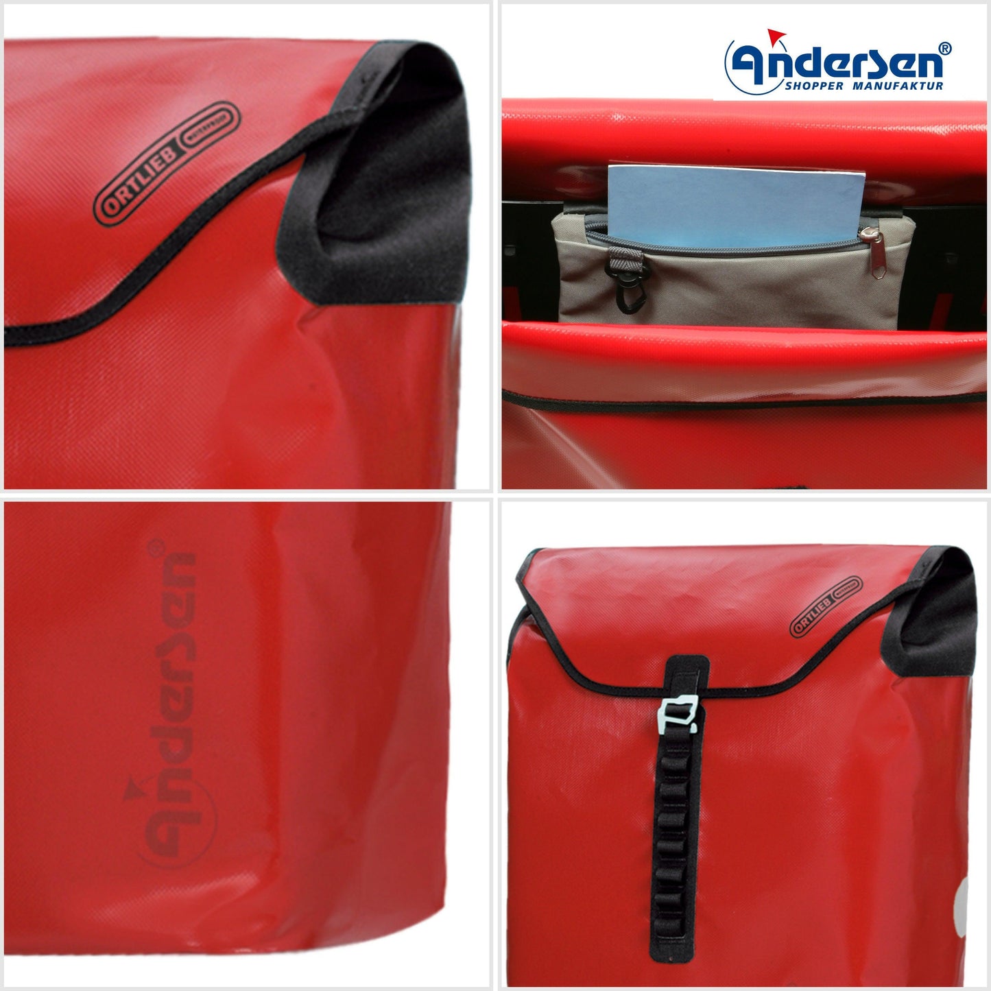 Andersen-Tura Shopper (Kugellagerrad 29 cm) Ortlieb - rot-shopping-trolley.ch
