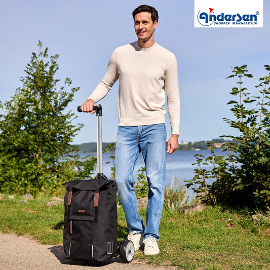 Andersen-Unus Shopper Basil City - Schwarz-shopping-trolley.ch